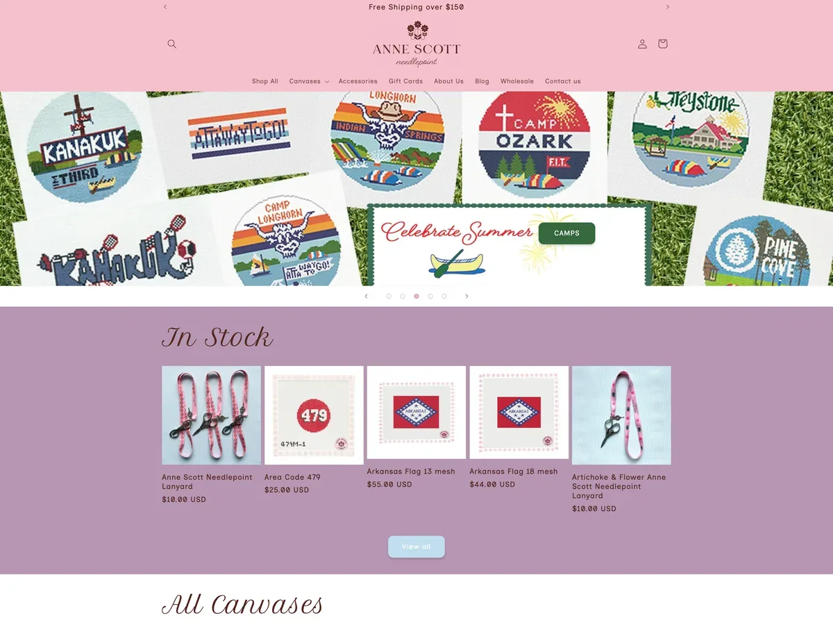Anne Scott Needlepoint website homepage