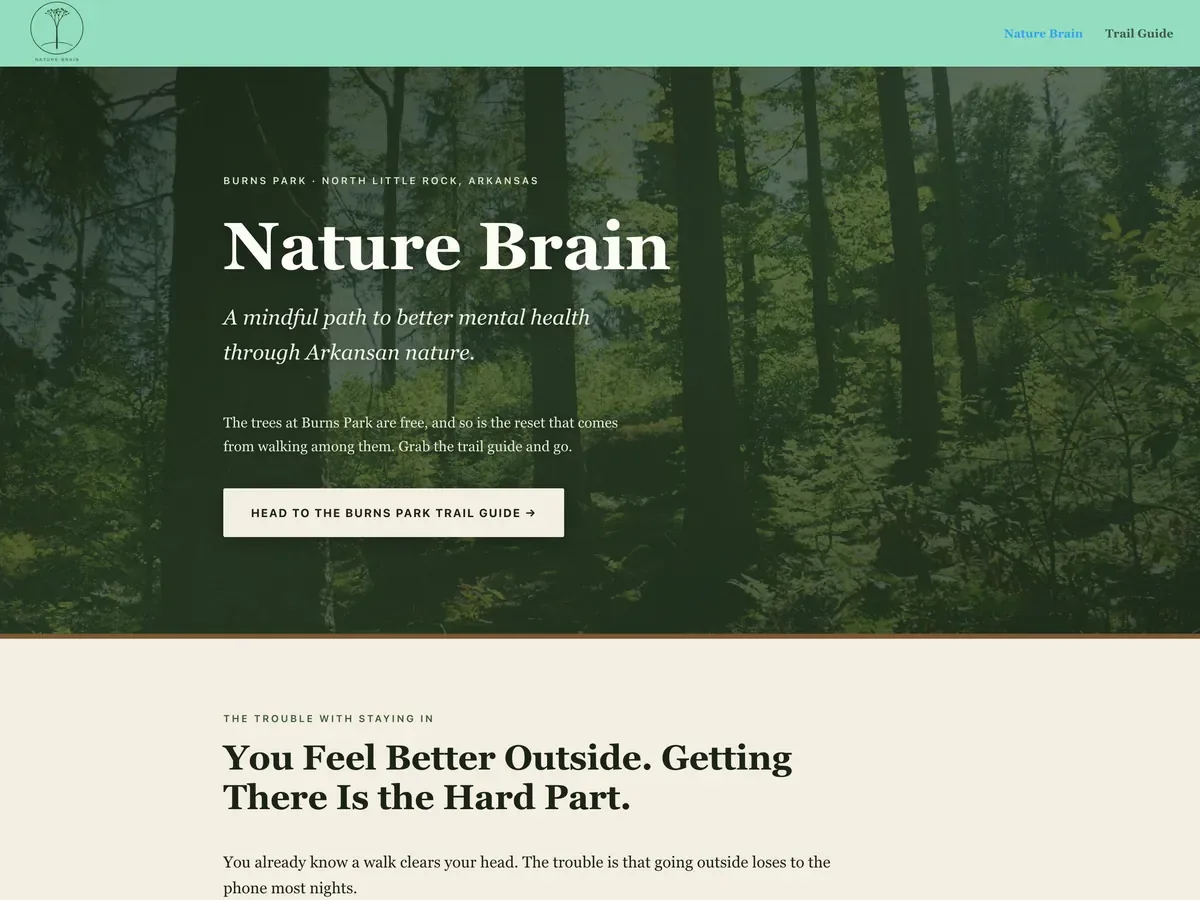 Nature Brain website homepage
