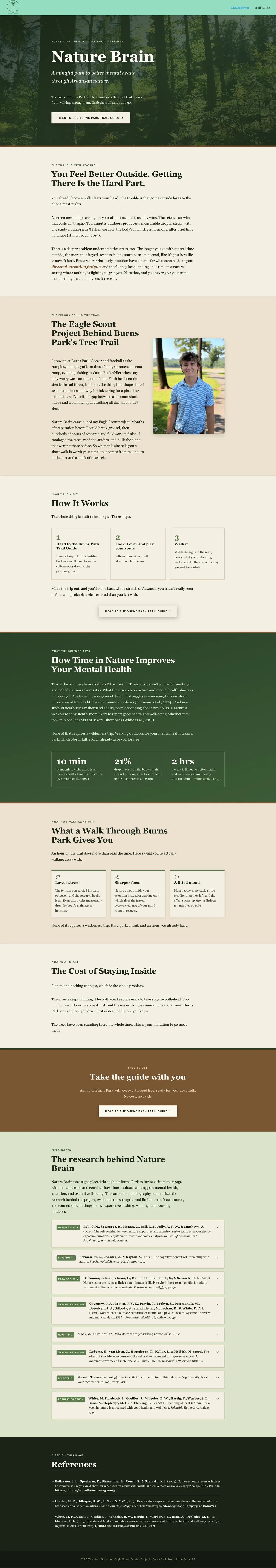 Nature Brain website, full homepage